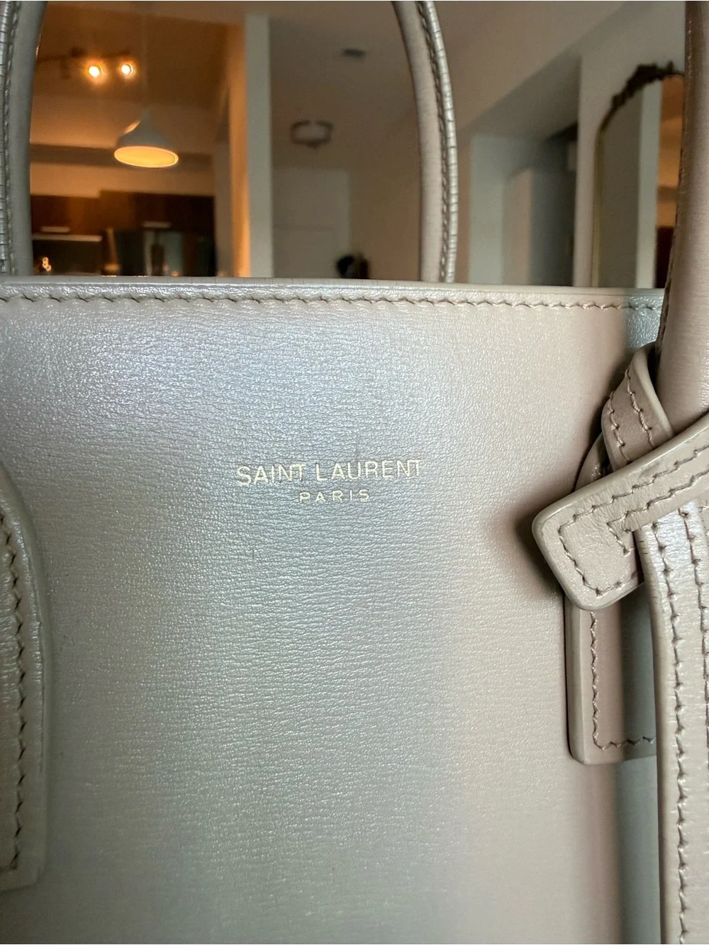 Saint Laurent Sac de Jour Baby in Smooth Leather Dark Beige - Preowned